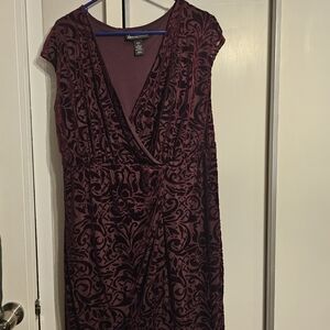 Lane Bryant Burgundy Velvet Midi Sleeveless Dress New Condition